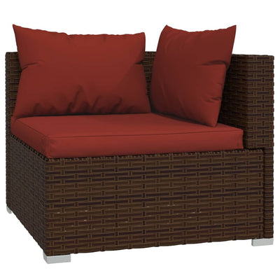 vidaXL 2-Seater Sofa with Cushions Grey Poly Rattan