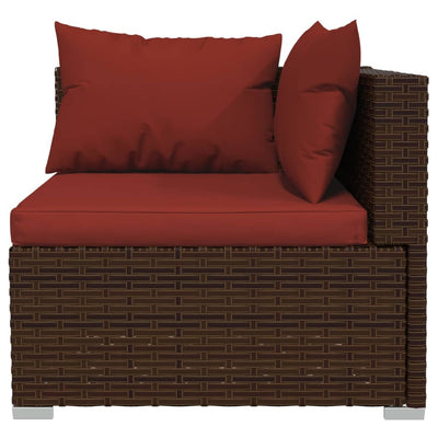 vidaXL 2-Seater Sofa with Cushions Grey Poly Rattan