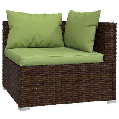 vidaXL 2-Seater Sofa with Cushions Grey Poly Rattan