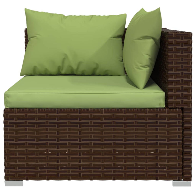 vidaXL 2-Seater Sofa with Cushions Grey Poly Rattan