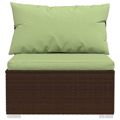 vidaXL 4-Seater Sofa with Cushions Grey Poly Rattan