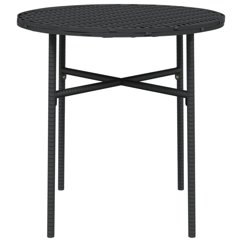 vidaXL Tea Table Black 45 cm Poly Rattan