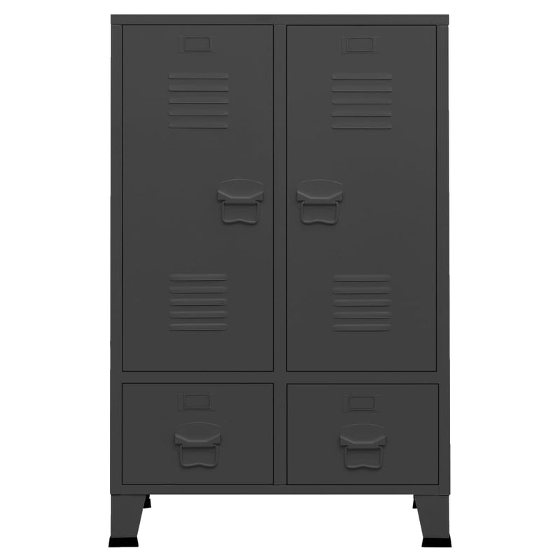 vidaXL Industrial Wardrobe Anthracite 67x35x107 cm Steel