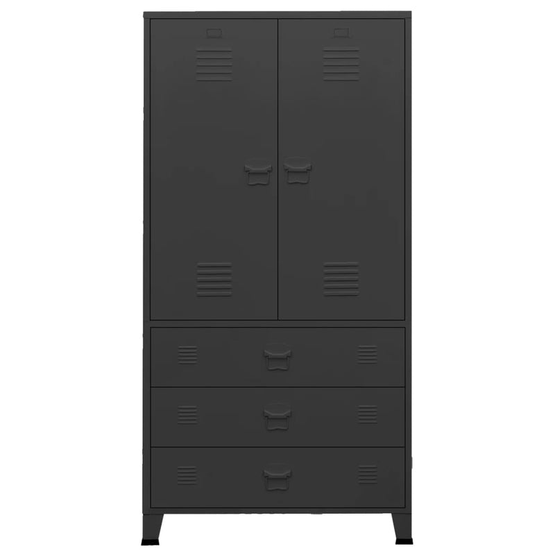 vidaXL Industrial Wardrobe Anthracite 90x50x180 cm Metal