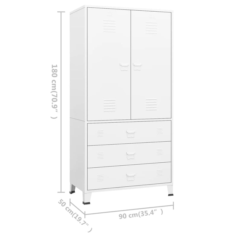 vidaXL Industrial Wardrobe Anthracite 90x50x180 cm Metal
