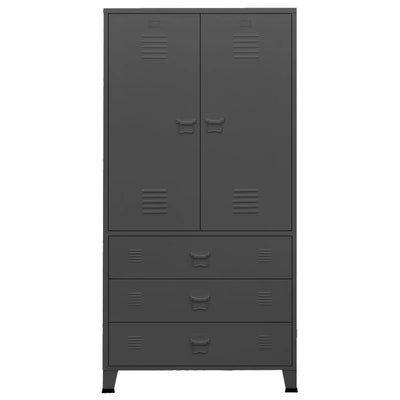 vidaXL Industrial Wardrobe Anthracite 90x50x180 cm Metal