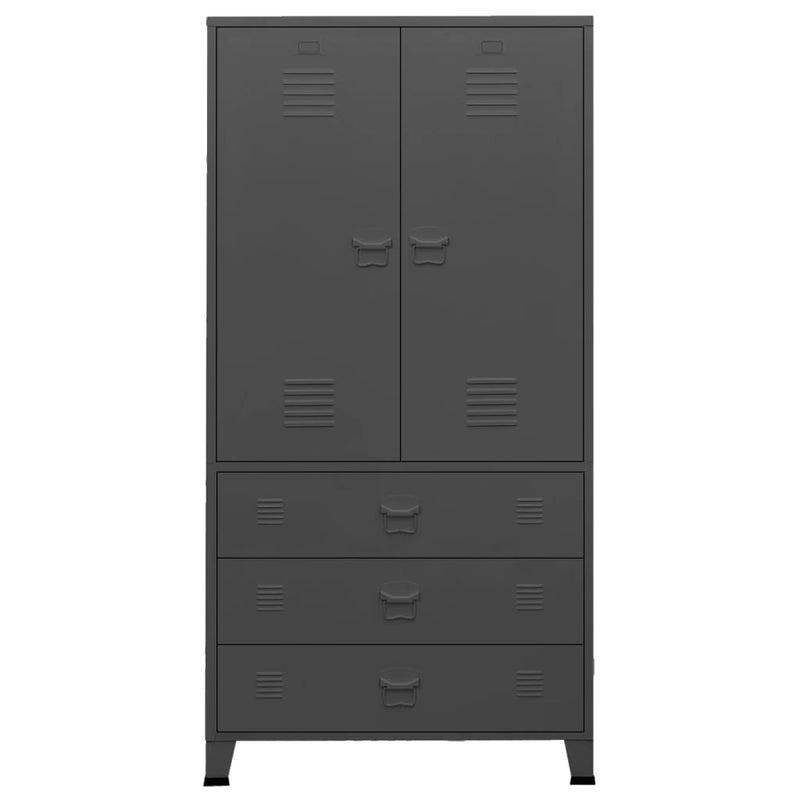 vidaXL Industrial Wardrobe Anthracite 90x50x180 cm Metal