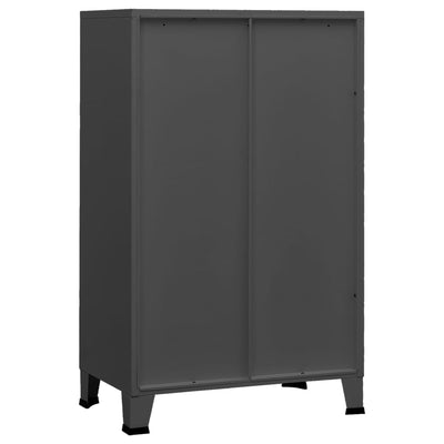 vidaXL Industrial Storage Chest Anthracite 70x40x115 cm Metal