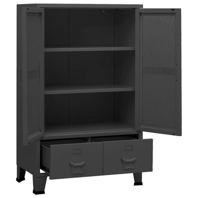 vidaXL Industrial Storage Chest Anthracite 70x40x115 cm Metal