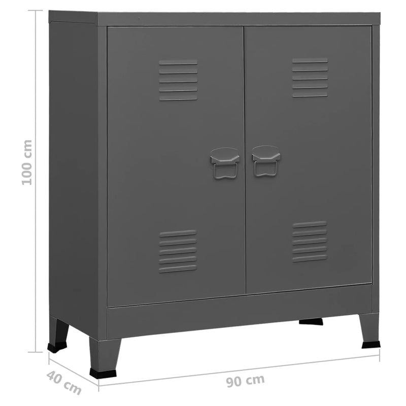 vidaXL Industrial Storage Chest Anthracite 90x40x100 cm Steel