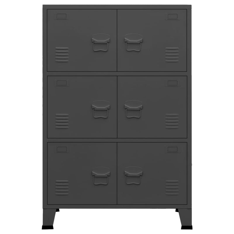 vidaXL Industrial Storage Chest Anthracite 75x40x115 cm Metal