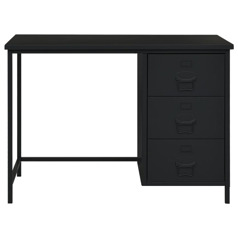 vidaXL Industrial Desk with Drawers Anthracite 105x52x75 cm Steel