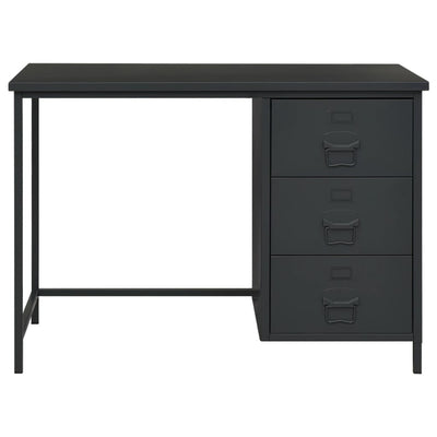 vidaXL Industrial Desk with Drawers Anthracite 105x52x75 cm Steel