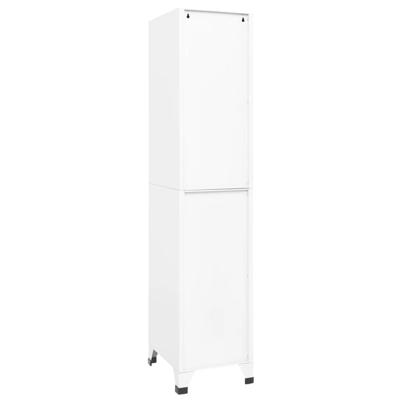 vidaXL Locker Cabinet White 38x45x180 cm Steel