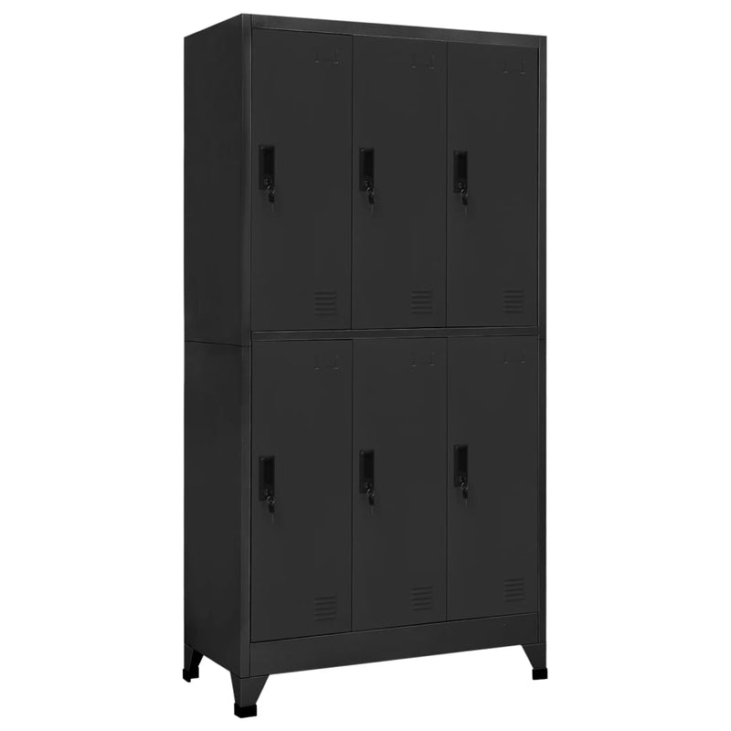 vidaXL Locker Cabinet Black 90x45x180 cm Steel