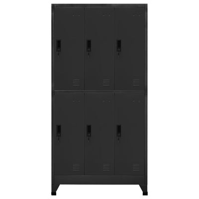vidaXL Locker Cabinet Black 90x45x180 cm Steel