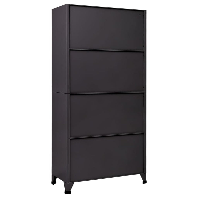 vidaXL Locker Cabinet Black 90x45x180 cm Steel
