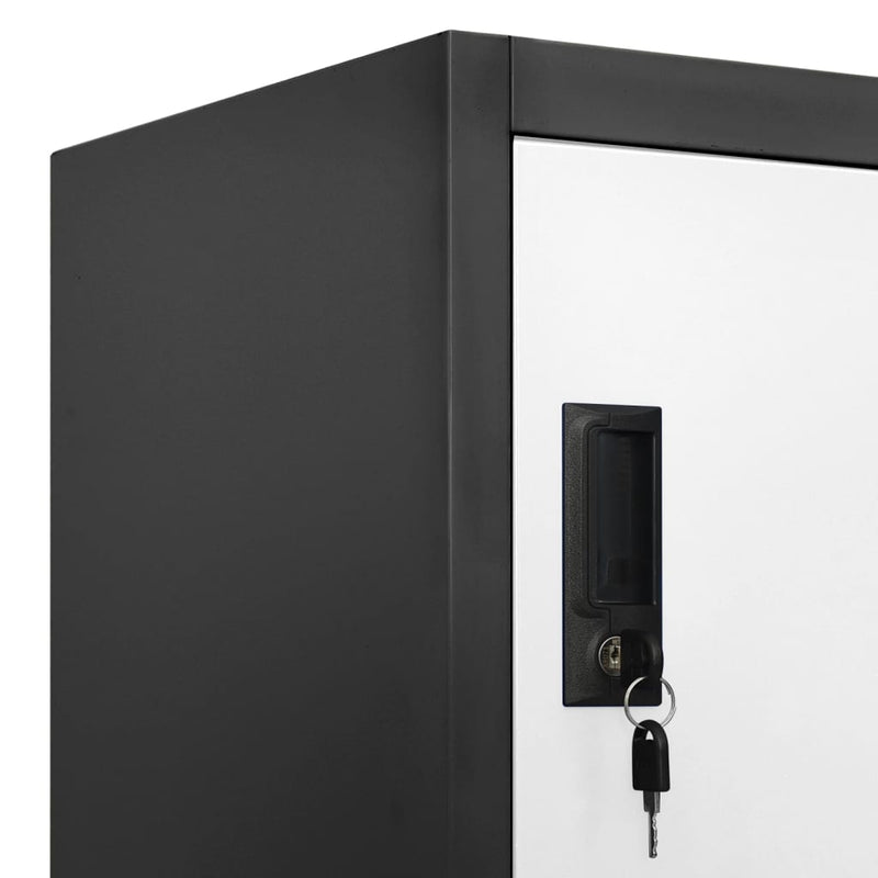 vidaXL Locker Cabinet Black 90x45x180 cm Steel