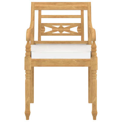 vidaXL Batavia Chairs 4 pcs with Cushions Solid Teak Wood