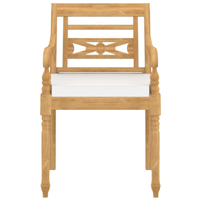 vidaXL Batavia Chairs 4 pcs with Cushions Solid Teak Wood