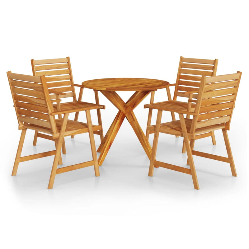 vidaXL 5 Piece Garden Dining Set Solid Wood Acacia