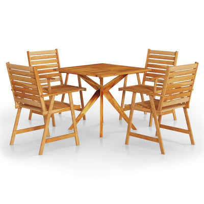 vidaXL 5 Piece Garden Dining Set Solid Wood Acacia