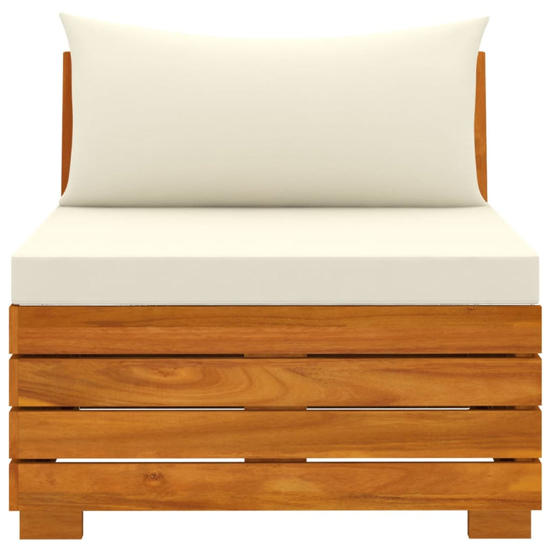 vidaXL 4-Seater Garden Sofa with Cushions Solid Acacia Wood