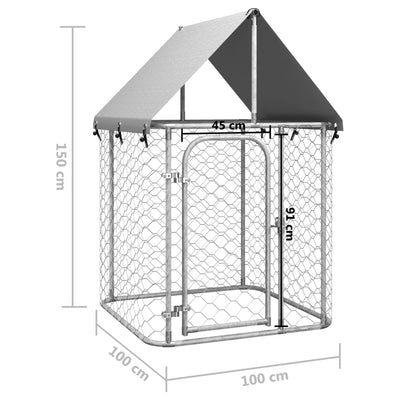 vidaXL Outdoor Dog Kennel with Roof 600x200x150 cm
