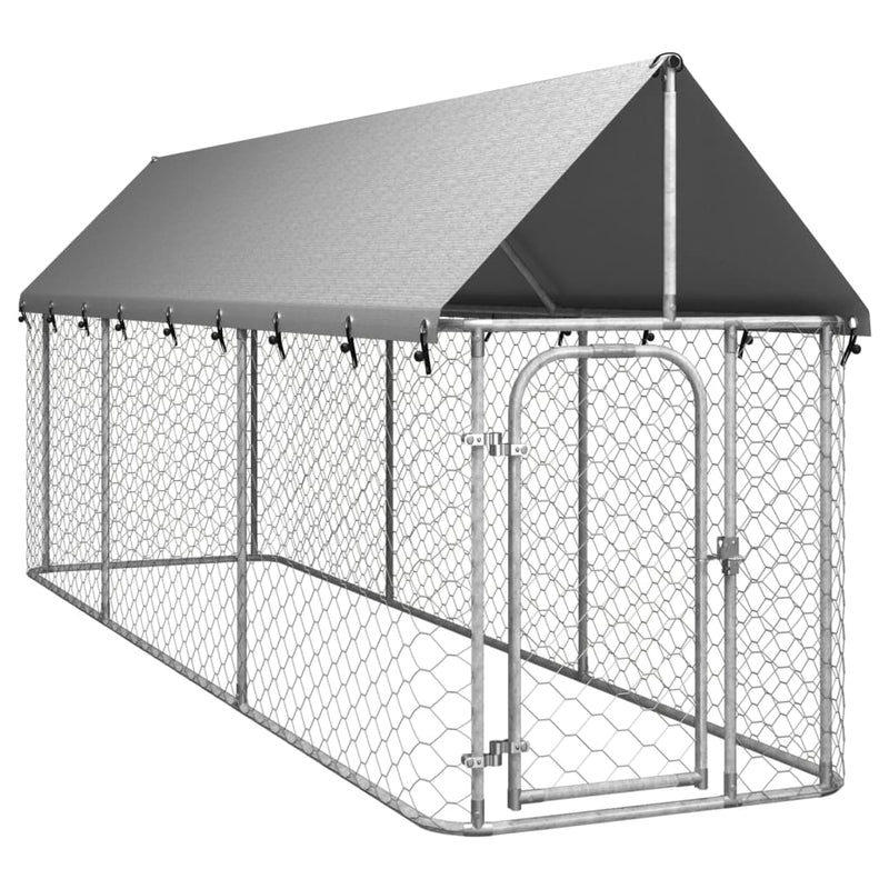 vidaXL Outdoor Dog Kennel with Roof 600x200x150 cm
