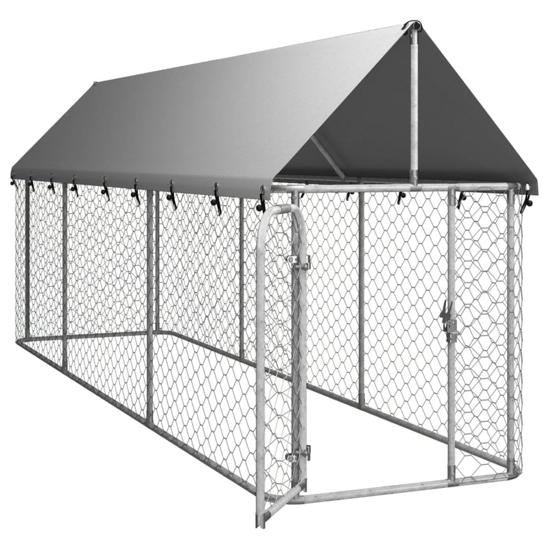 vidaXL Outdoor Dog Kennel with Roof 600x200x150 cm