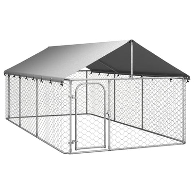 vidaXL Outdoor Dog Kennel with Roof 600x200x150 cm