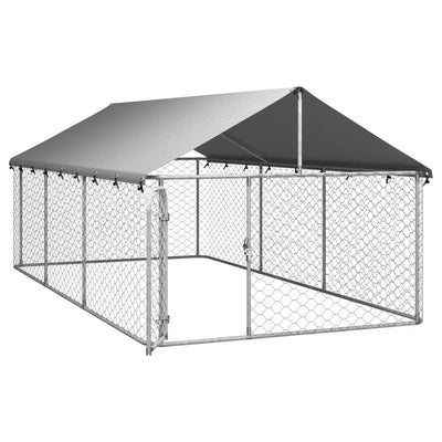 vidaXL Outdoor Dog Kennel with Roof 600x200x150 cm
