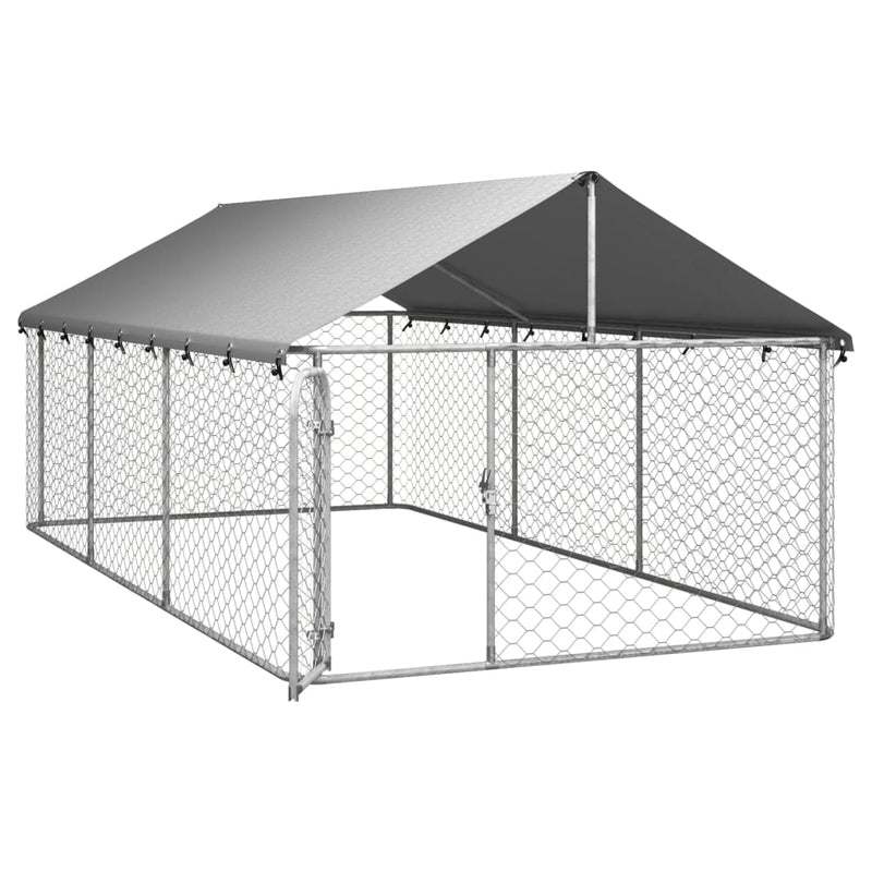 vidaXL Outdoor Dog Kennel with Roof 600x200x150 cm