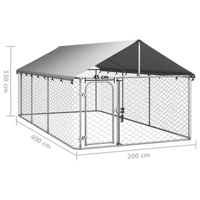 vidaXL Outdoor Dog Kennel with Roof 600x200x150 cm