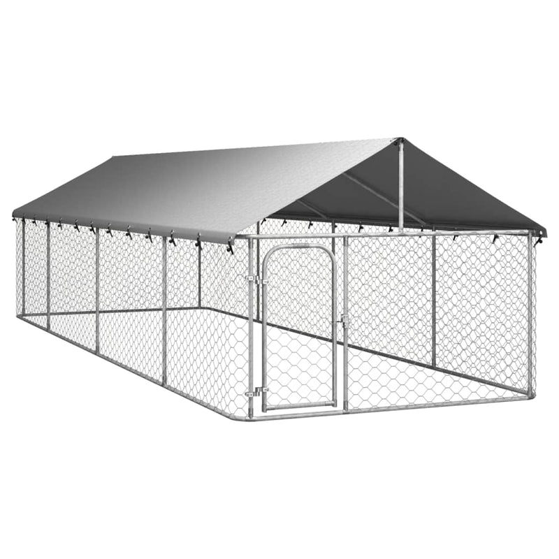 vidaXL Outdoor Dog Kennel with Roof 600x200x150 cm