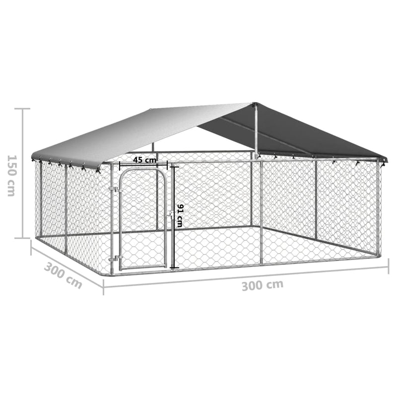 vidaXL Outdoor Dog Kennel with Roof 600x200x150 cm