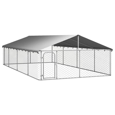 vidaXL Outdoor Dog Kennel with Roof 600x200x150 cm
