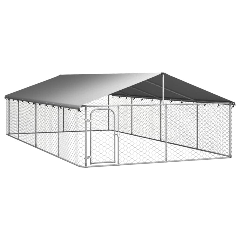 vidaXL Outdoor Dog Kennel with Roof 600x200x150 cm