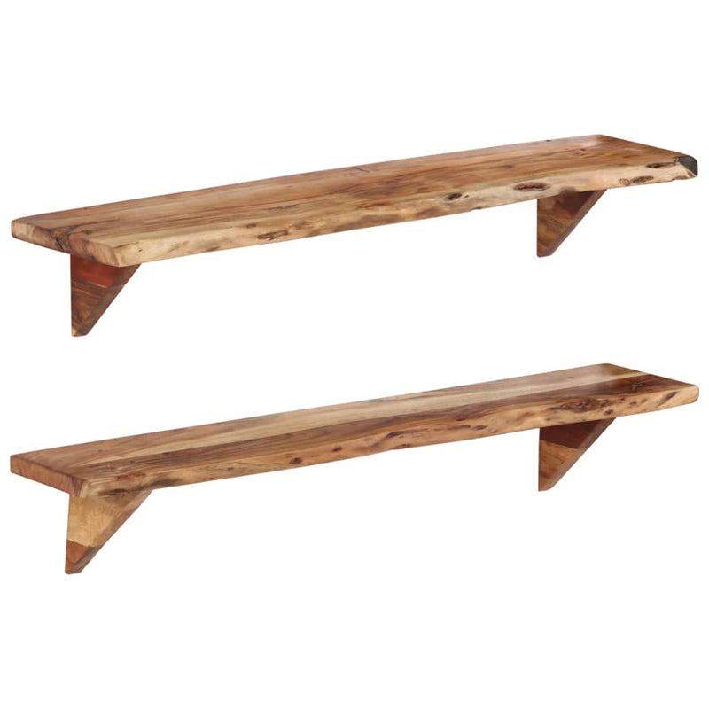 vidaXL Wall Shelves 2 pcs 110x20x18 cm Solid Wood Acacia