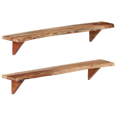vidaXL Wall Shelves 2 pcs 110x20x18 cm Solid Wood Acacia