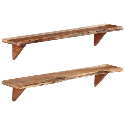 vidaXL Wall Shelves 2 pcs 110x20x18 cm Solid Wood Acacia