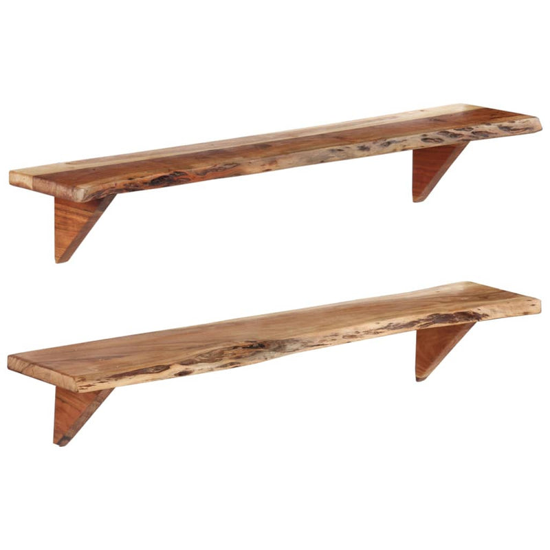 vidaXL Wall Shelves 2 pcs 110x20x18 cm Solid Wood Acacia