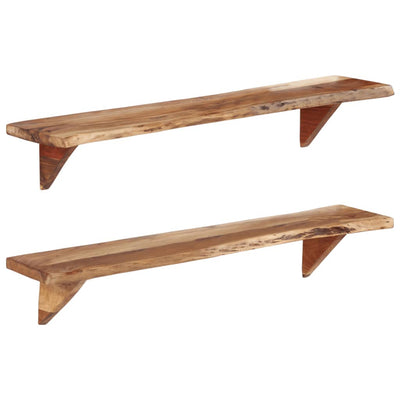 vidaXL Wall Shelves 2 pcs 110x20x18 cm Solid Wood Acacia