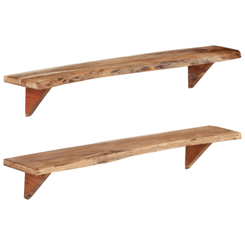 vidaXL Wall Shelves 2 pcs 110x20x18 cm Solid Wood Acacia