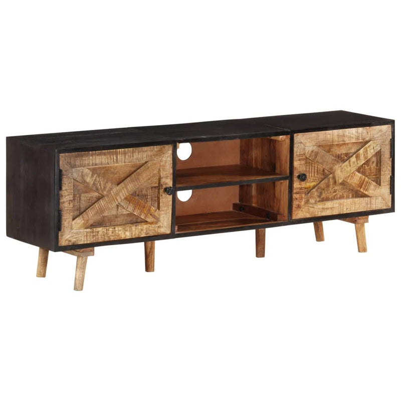 vidaXL TV Cabinet 140x30x46 cm Rough Mango Wood and Solid Wood Acacia