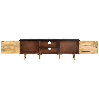 vidaXL TV Cabinet 140x30x46 cm Rough Mango Wood and Solid Wood Acacia