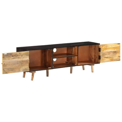 vidaXL TV Cabinet 140x30x46 cm Rough Mango Wood and Solid Wood Acacia