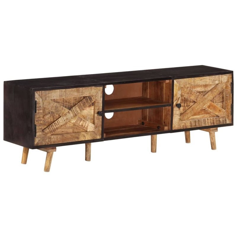 vidaXL TV Cabinet 140x30x46 cm Rough Mango Wood and Solid Wood Acacia