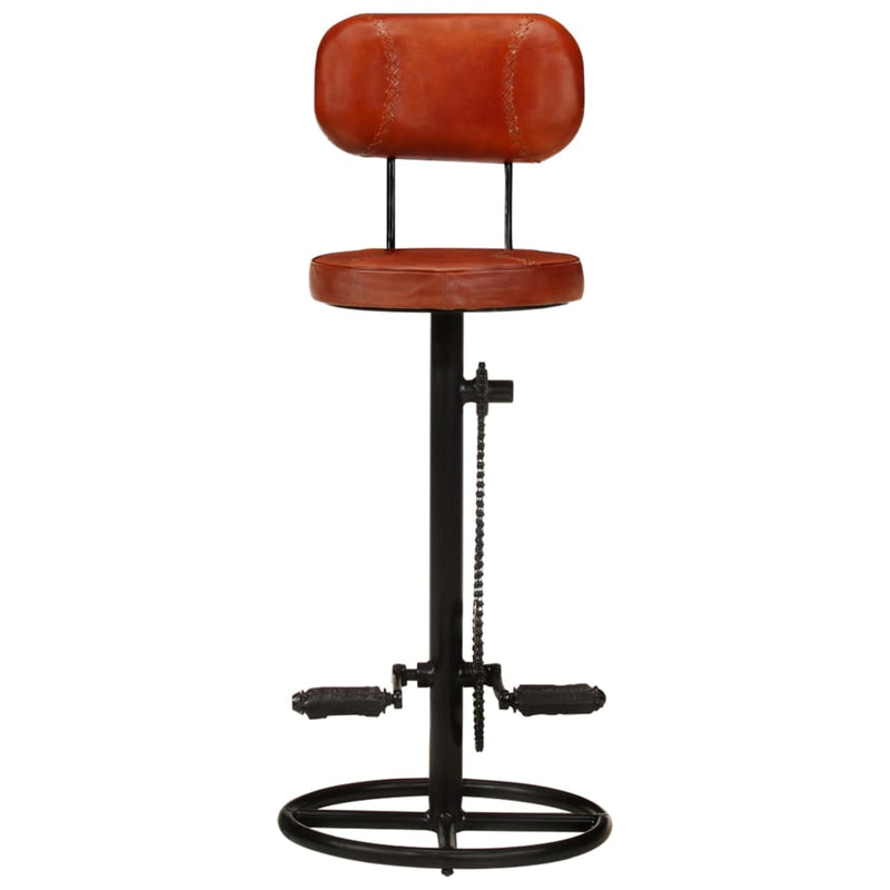 vidaXL Bar Stools 2 pcs Black Real Goat Leather