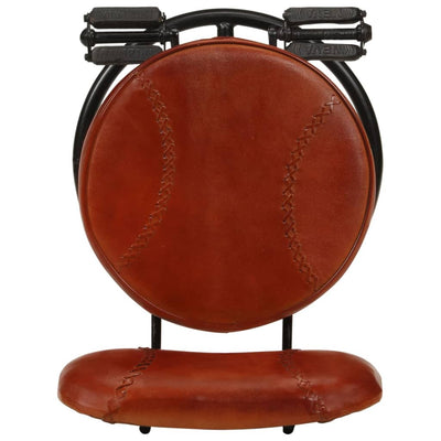 vidaXL Bar Stools 2 pcs Black Real Goat Leather